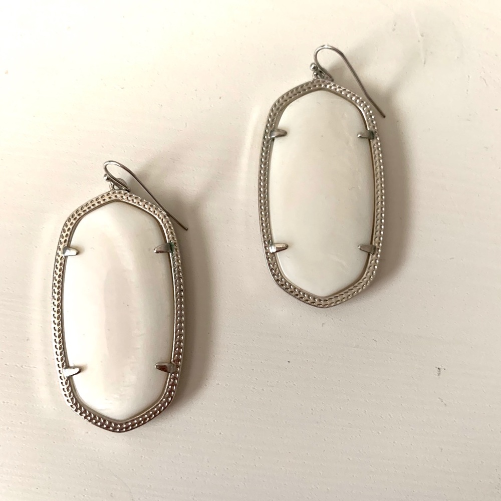 White Mother of Pearl and Silver Danielle Earrings